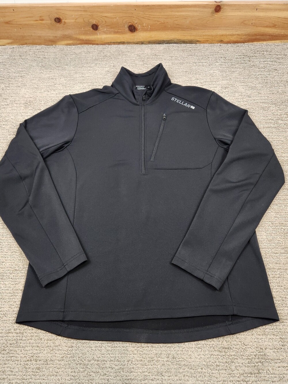 Stellar Equipment Mid Layer Half Zip Pullover Mens XL Black Stretch Jacket